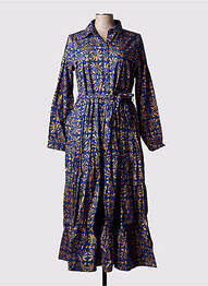 Rochie lungă mâneci lungi mâneci lungi albastru RHUM RAISIN femme