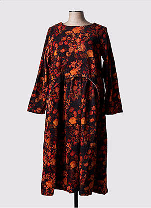 Rochie midi imprimeu fantezie mâneci lungi portocalie RHUM RAISIN femeie