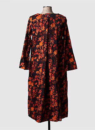 Rochie midi imprimeu fantezie mâneci lungi portocalie RHUM RAISIN femeie