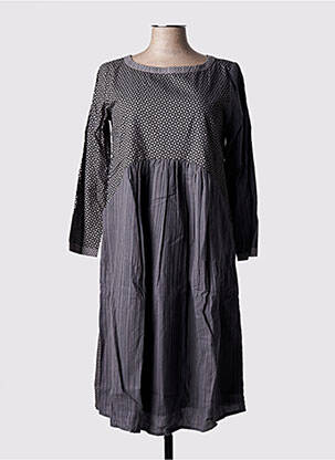 Rochie midi imprimeu fantezie mâneci lungi gri RHUM RAISIN femeie