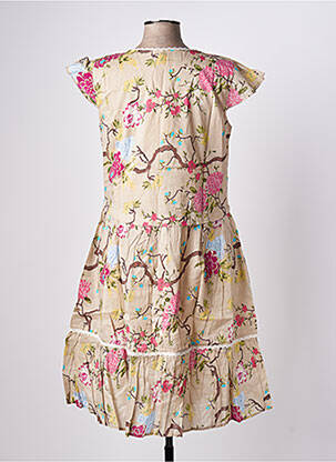 Rochie midi imprimeu floral mâneci scurte bej RHUM RAISIN femeie