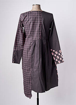 Rochie midi imprimeu fantezie mâneci lungi gri RHUM RAISIN femeie