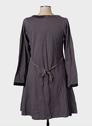 Rochie midi imprimeu fantezie mâneci lungi gri RHUM RAISIN femeie