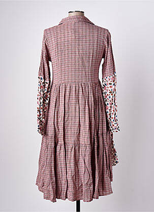 Rochie midi imprimeu fantezie mâneci lungi roz RHUM RAISIN femeie