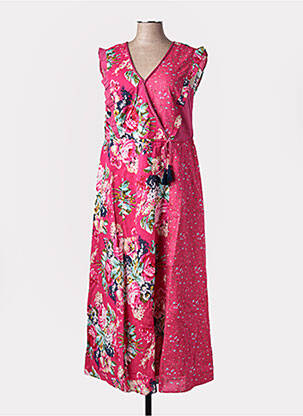 Rochie midi imprimeu fantezie mâneci scurte roz RHUM RAISIN femeie