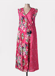 Rochie midi imprimeu fantezie mâneci scurte roz RHUM RAISIN femeie