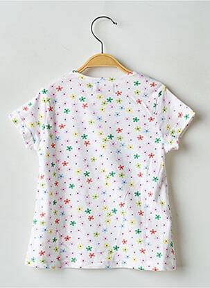 Tricou croială dreaptă mâneci scurte alb BOBOLI fată