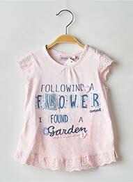 Tricou elasticitate mâneci scurte roz BOBOLI fille