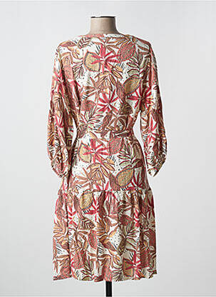 Rochie midi imprimeu floral mâneci 3/4 roșu GARCIA femeie