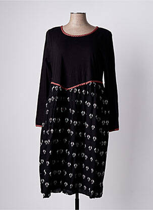 Rochie midi imprimeu fantezie mâneci lungi negru RHUM RAISIN femeie