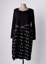 Rochie midi imprimeu fantezie mâneci lungi negru RHUM RAISIN femme