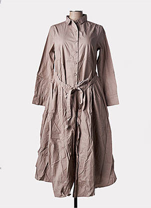 Rochie midi mâneci lungi mâneci lungi bej RHUM RAISIN femeie