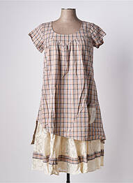 Rochie midi mâneci scurte mâneci scurte bej RHUM RAISIN femeie