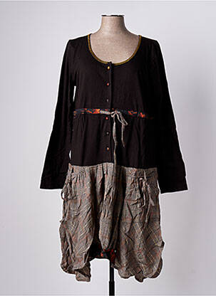 Rochie midi mâneci lungi mâneci lungi maro RHUM RAISIN femeie