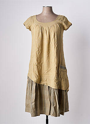 Rochie midi mâneci scurte mâneci scurte bej RHUM RAISIN femeie