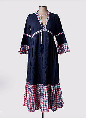 Rochie lungă mâneci 3/4 albastru RHUM RAISIN femeie