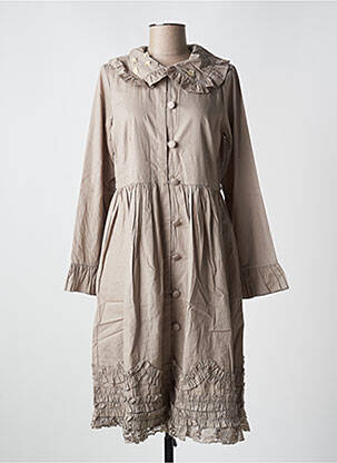 Rochie midi mâneci lungi mâneci lungi bej RHUM RAISIN femeie
