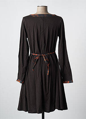 Rochie midi imprimeu fantezie mâneci lungi maro RHUM RAISIN femeie