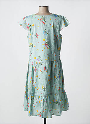 Rochie midi imprimeu floral mâneci scurte albastru RHUM RAISIN femeie