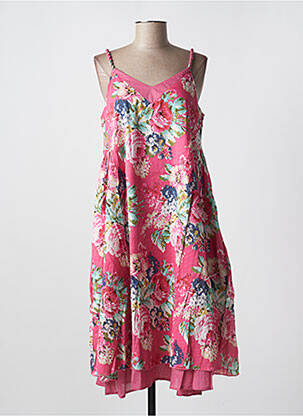 Rochie midi imprimeu floral bretele subțiri roz RHUM RAISIN femeie