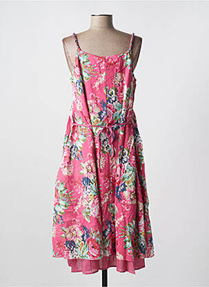 Rochie midi imprimeu floral bretele subțiri roz RHUM RAISIN femeie