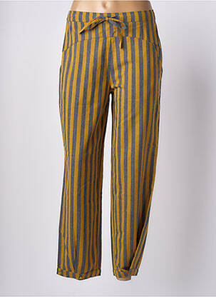 Pantalon drept țesătură poplin mărime normală galben RHUM RAISIN femeie