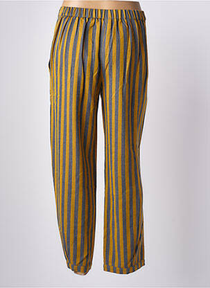 Pantalon drept țesătură poplin mărime normală galben RHUM RAISIN femeie