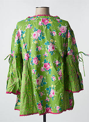 Cămașă imprimeu floral mâneci 3/4 verde RHUM RAISIN femeie