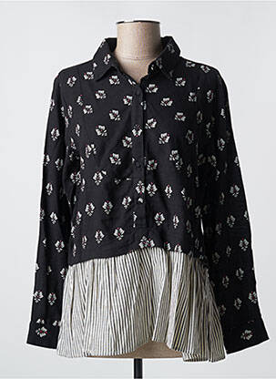 Bluză țesătură poplin mâneci lungi negru RHUM RAISIN femeie