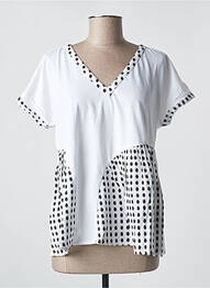 Tricou guler în v mâneci scurte alb RHUM RAISIN femme
