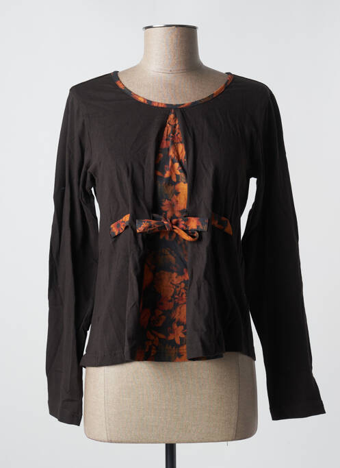 Tricou elasticitate mâneci lungi maro RHUM RAISIN femme