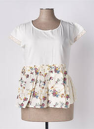 Top țesătură jersey mâneci scurte bej RHUM RAISIN femme