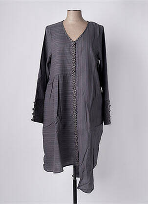 Tunică mâneci lungi închidere cu nasturi pe față gri RHUM RAISIN femeie