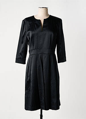 Rochie midi mâneci 3/4 mâneci 3/4 negru COTTONADE femeie