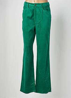 Pantalon evazat elasticitate talie înaltă verde IDANO femeie