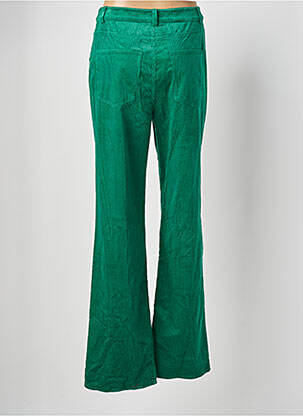 Pantalon evazat elasticitate talie înaltă verde IDANO femeie