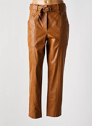 Pantalon drept talie cu cleme talie înaltă maro TWINSET femeie