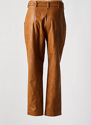 Pantalon drept talie cu cleme talie înaltă maro TWINSET femeie