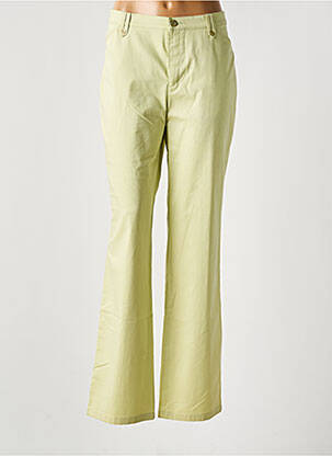 Pantalon chino țesătură poplin mărime normală verde LUCIA femeie