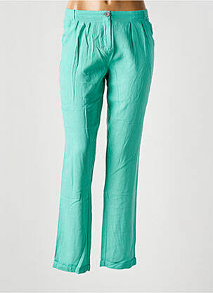 Pantalon chino țesătură poplin mărime normală verde YERSE femeie