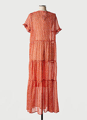 Rochie lungă mâneci scurte mâneci scurte portocaliu SAINT TROPEZ femeie
