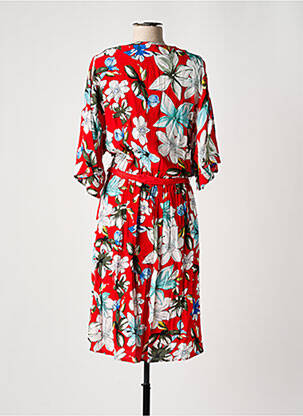 Rochie midi imprimeu floral mâneci 3/4 roșu SWEEWË femeie