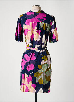 Rochie midi imprimeu floral mâneci scurte albastru NICE THINGS femeie