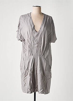 Rochie scurtă croială fluidă mâneci scurte gri MARIONA GEN femeie