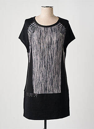 Rochie midi mâneci scurte mâneci scurte negru KALISSON femeie