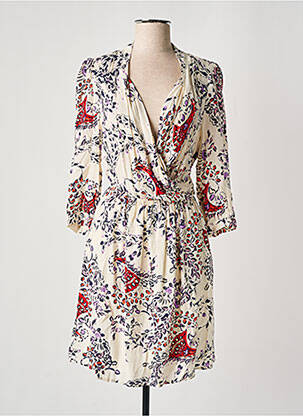 Rochie scurtă mâneci 3/4 mâneci 3/4 bej SEE U SOON femeie