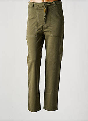 Pantalon drept elasticitate talie înaltă verde REIKO femeie
