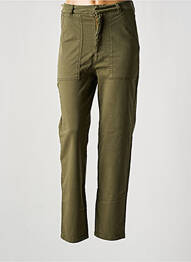 Pantalon drept elasticitate talie înaltă verde REIKO femme