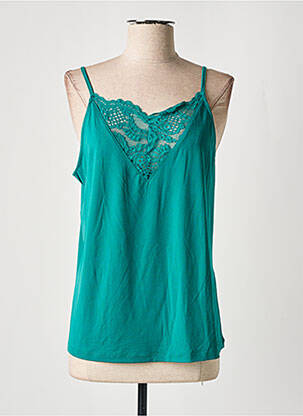Top țesătură crep bretele subțiri verde VERO MODA femeie