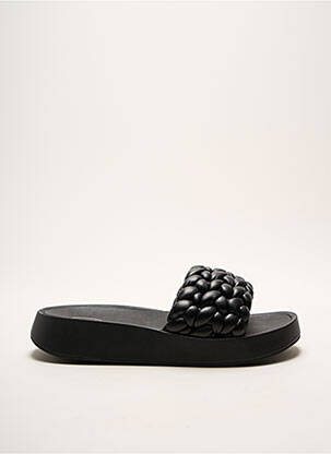 Mulete/saboți țesătură satinată toc de 4 la 6 cm negru ASH femeie